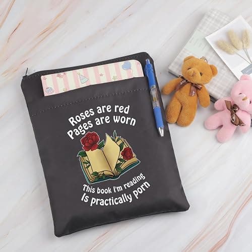 CHOORO Roses are Red Pages are Worn Book Sleeve Bookish Merch Romance Reader Gift Dirty Book Lover Gift (Red Pages-b) thumbnail 5