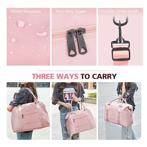 EASYFUN Travel Duffle Bag, Waterproof Weekender Carry On Tote Bags for Women, Men, Hospital Bag, Overnight Bag Luggage with Trolley Sleeve thumbnail 6