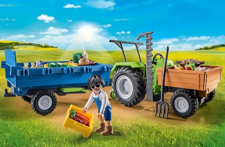 PLAYMOBIL Country 71249 Traktor mit Hänger inkl. Transportboxen, Grüner Trecker für den Bio-Bauernhof, Nachhaltiges Spielzeug für Kinder ab 4 Jahren thumbnail 2