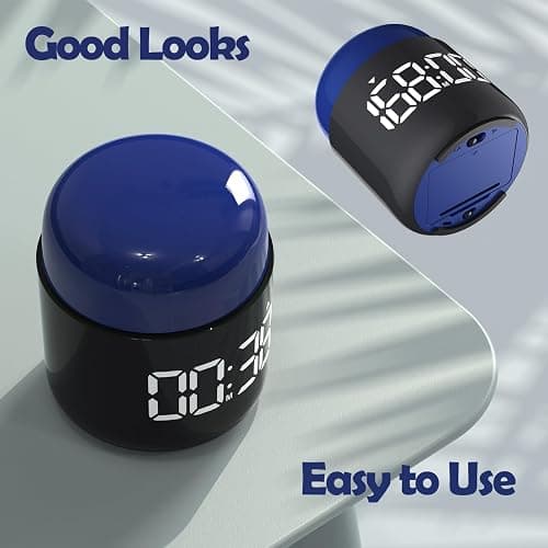 Large Display Digital Timer Stopwatch, Retro Manual Twist Table Count Down & Up Game Timer, Easy to use, Night Light Silent & Sound Timers for ADHD Study Work Kitchen Classroom Yoga Gym (Navy) thumbnail 5