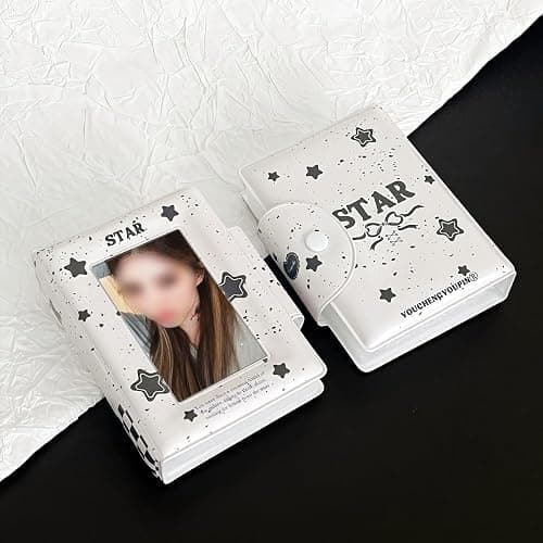 FEINIPOOK Kpop Photocard Binder Cute Star Photocard Holder K-pop Mini Album Book K pop Photo Card Holder Hollow Album for Fan Merchandise Gifts, CPP Pocket, No Acid, No PVC, 32 Pocket thumbnail 6