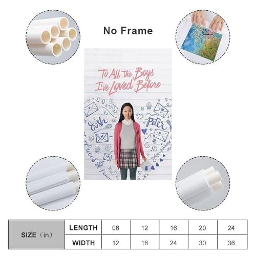 LRefiozas Single Hanging Picture To All The Boys I've Loved Before Movie Poster Sweet Romance Teen Canvas Wall Art for Bedroom Dorm Apartment (17) Unframe-style 08x12inch(20x30cm) thumbnail 2