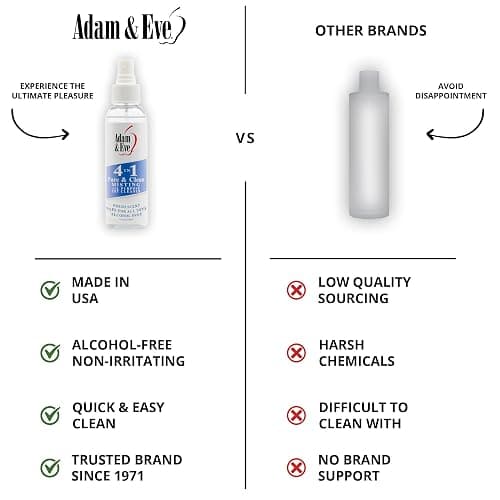 Adam & Eve Sex Toy Cleaner, 4 In 1 Pure And Clean Misting Spray, Fast Acting Misting Spray For Adult Toys, Vibrators, Dildos, Fresh Scent, Water Based Formula Perfect for Gifting, 4 oz (Pack of 2) thumbnail 4