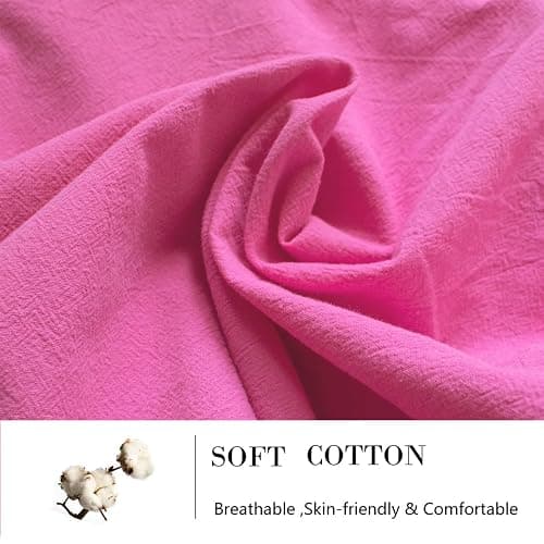 Boho Pillow Covers Hot Pink Pillow Covers 18x18 Soft Square Cushion Cases Decorative Pink Throw Pillows Set of 2 for Sofa Bedroom Car 18 x 18 Inch Hot Pink thumbnail 6