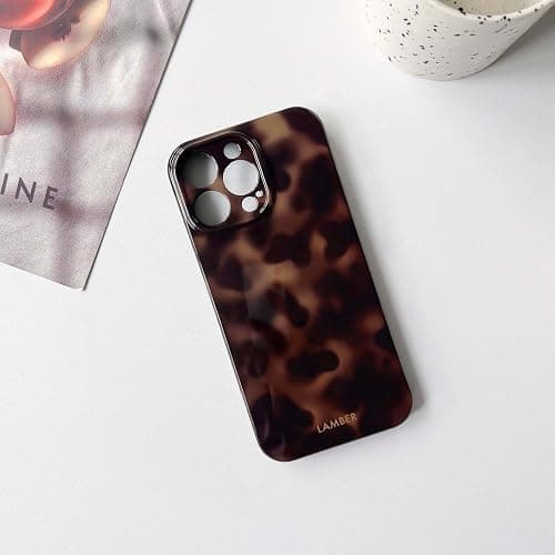 NITITOP Compatible with iPhone 15 Pro Case Cute Stylish Leopard Print Amber Aesthetic Tortoise Design for Women Girls Men Soft TPU Shockproof Protective Cover - Brown thumbnail 2