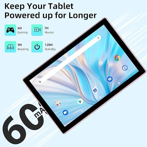 ZZB 2 in 1 Tablet with Keyboard Case Mouse Stylus Pen, 10 inch Tablet Android 14.0 Tablets PC Set, 8GB RAM+64GB ROM Tableta Computer 10.1" IPS Screen 2MP+8MP Dual Camera WiFi BT Tab Pink/Girls thumbnail 5