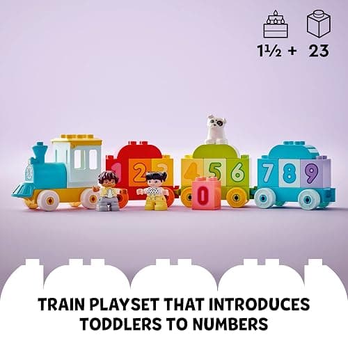 LEGO DUPLO My First Number Train Toy with Bricks for Learning Numbers, Preschool Educational Toys for 1.5-3 Year Old Toddlers, Girls & Boys, Early Development Activity Set, 10954 thumbnail 2