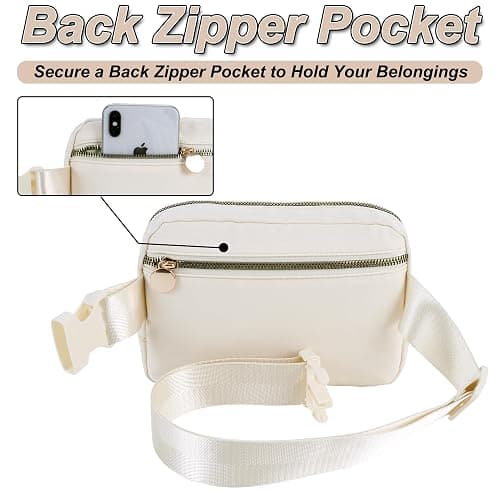 Uygafly Cross Body Bag for Girls & Women - Trendy Fanny Pack, Kids to Teen, Monogrammed Crossbody Bag | Cream thumbnail 5