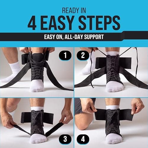 Z ATHLETICS Ankle Brace for Women & Men - Lace Up Adjustable Support with Side Stabilizers for Sprained Ankle, Achilles Tendonitis Relief | Basketball, Volleyball, Running & Sports Recovery thumbnail 9