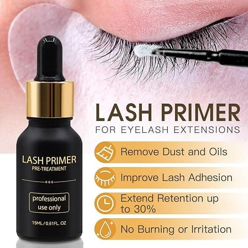 Miuffue Lash Bonder and Primer Kit for Eyelash Extensions, Glue Accelerator Lash Sealant, Eyelash Extension Primer Protein Oil Remover, Adhesive Makeup Tools for Professional Use (15ml+15ml) thumbnail 3