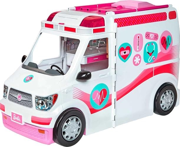 ​​​Barbie Playset with 20+ Accessories, Emergency Vehi​​cle Transforms into 2+ Foot Hospital with Lights and Sounds, Care Clinic​​​​​​​​ - Image 1