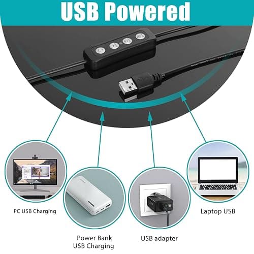 USB LED Streaming Licht 9W LUXCEO,66 Lampenperlen Videolicht,mit Desktop-Stativ&Clip(2500-9000K,CRI 95+) Beleuchtung für Fotostudios,Tiktok,Live-Streaming,YouTube,Videokonferenz thumbnail 6