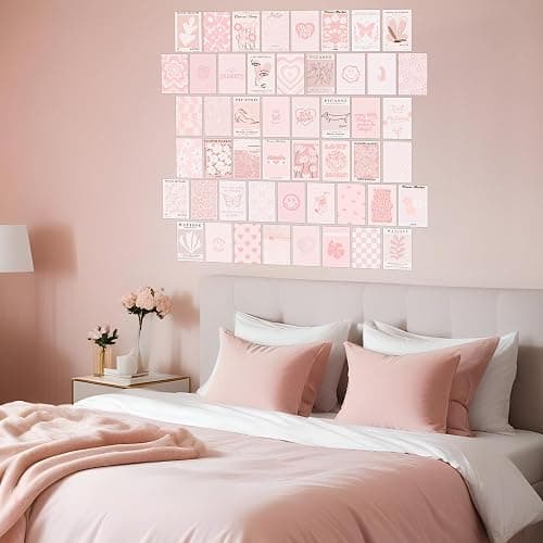 Pink Wall Collage Kit - Aesthetic Posters, Dorm Room Decor for Teen Girl (50pcs 4x6 inch) thumbnail 4