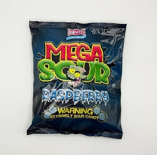 Barnetts - Mega Sour Candy Raspberry 454g (1lb) - Trendy Sweet Bags - Traditionally Handmade Sweets - Sour Coating Lasts 20 Seconds - Candies for Party Bag, Gift Hamper, or Hamper Box thumbnail 5