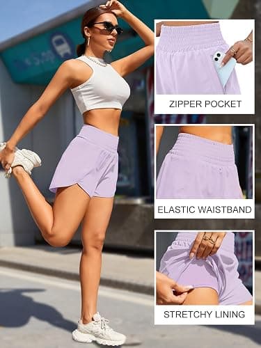 BMJL Women's Athletic Shorts High Waisted Running Short Pocket 2.5" Sporty Shorts Gym Workout Shorts thumbnail 4