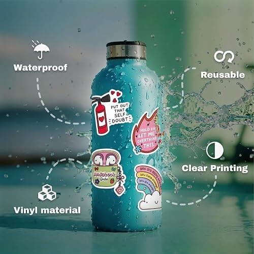 200 Pcs Cute Positive Affirmation Stickers for Journaling Aesthetic | for Adults,Vinyl Cute Positive Motivational Aesthetic Boho Journal Stickers for Water Bottles Laptops Adult Teen Kid thumbnail 3