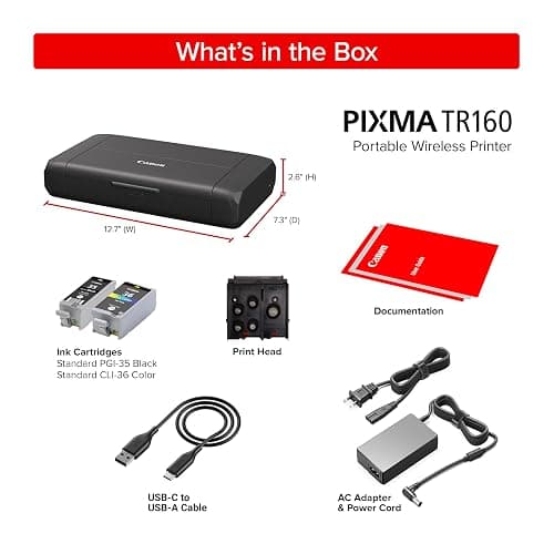 Canon PIXMA TR160 Wireless Portable Lightweight Compact Printer, 50-Sheet Paper Tray and 1.44" Display - Print On-The-Go thumbnail 10