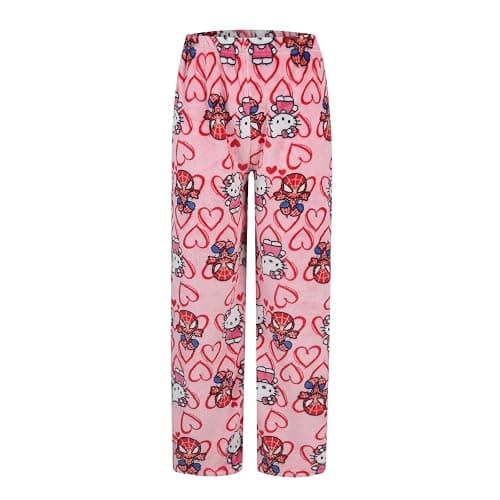 Womens Pyjamas Bottoms - Flannel Pjs Bottoms for Women Long Cute Anime Cartoon Super Soft Comfy Warm Fluffy Pajamas Y2K Kawaii Casual Home Lounge Trousers Pj Sleepwear Pyjama Pants for Autumn Winter thumbnail 6