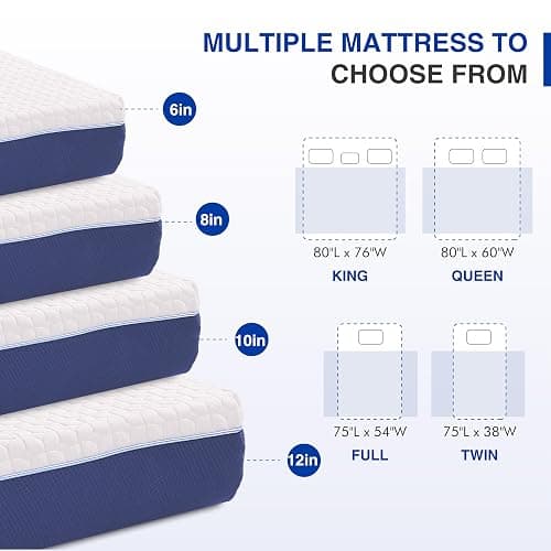 Gelsea 6 Inch Full Size Mattress, Gel Cooling Memory Foam Mattress in A Box, Medium Firm Feel for Back Pain Relief, CertiPUR US Certified thumbnail 7