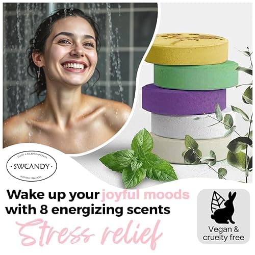 SWCANDY Shower Steamers Aromatherapy Teen Girl Gifts Trendy Stuff Travel Essentials for Women 8 Pcs Natural Essential Oils, Stress Relief Relaxation Home Spa Experience thumbnail 3