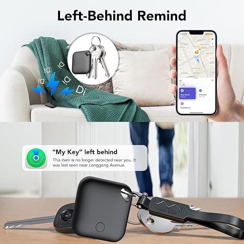Air Tracker Tags-4 Pack[Apple MFi Certified], Bluetooth Tracker Works with Apple Find My APP (iOS Only), Smart Tag Item Finder for Keys, Bags, Luggage, Wallet, Replaceable Battery Last 2 Years thumbnail 4