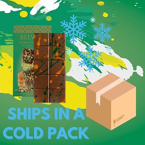 Belvyn Dubai Chocolate Bar Pistachio Deluxe 7 oz Bar, Rich Milk Chocolate, Luxurious Pistachio Filling with Crisp Kataifi Threads, Iconic Dubai Knafeh Treat thumbnail 6