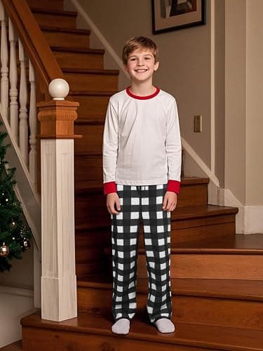 IHU 3 Pack Boys Pajama Pants Kids Micro Fleece Pj Bottoms Sleepwear Plaid Lounge Pant with Drawstring Pockets Boy Clothes thumbnail 6