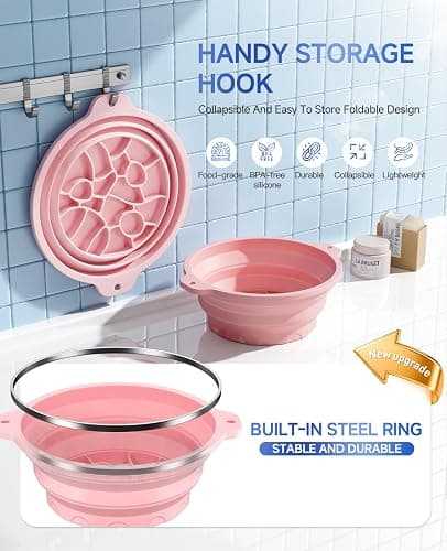 Dtuoen Foldable Silicone Face Ice Bath Bowl, Built-in Ice Tray for Cold Therapy Facial Basin, Skin Tightening & Puffiness Reduction, Ideal for Home, Spa & Travel Use thumbnail 5