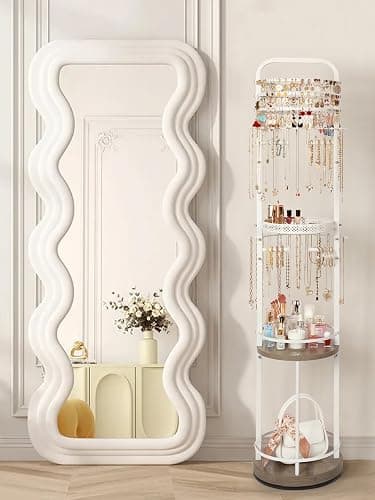 Jewelry Holder Organizer, Floor Jewelry Organizer with Earring Organizer Necklace Holder, Rotating Jewelry Stand Necklace Display Earring Storage, Large Hanging Jewelry Tree for Jewlery Bracelet Ring thumbnail 7