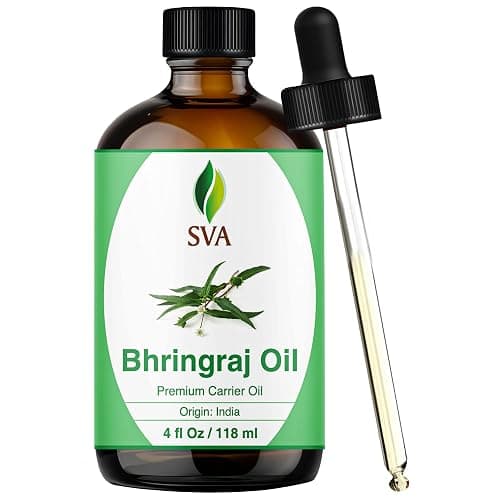 SVA Bhringraj Premium Carrier Oil 4oz (118ml) With Dropper for Hair Oiling, Scalp Massage & Skin Care - Image 1