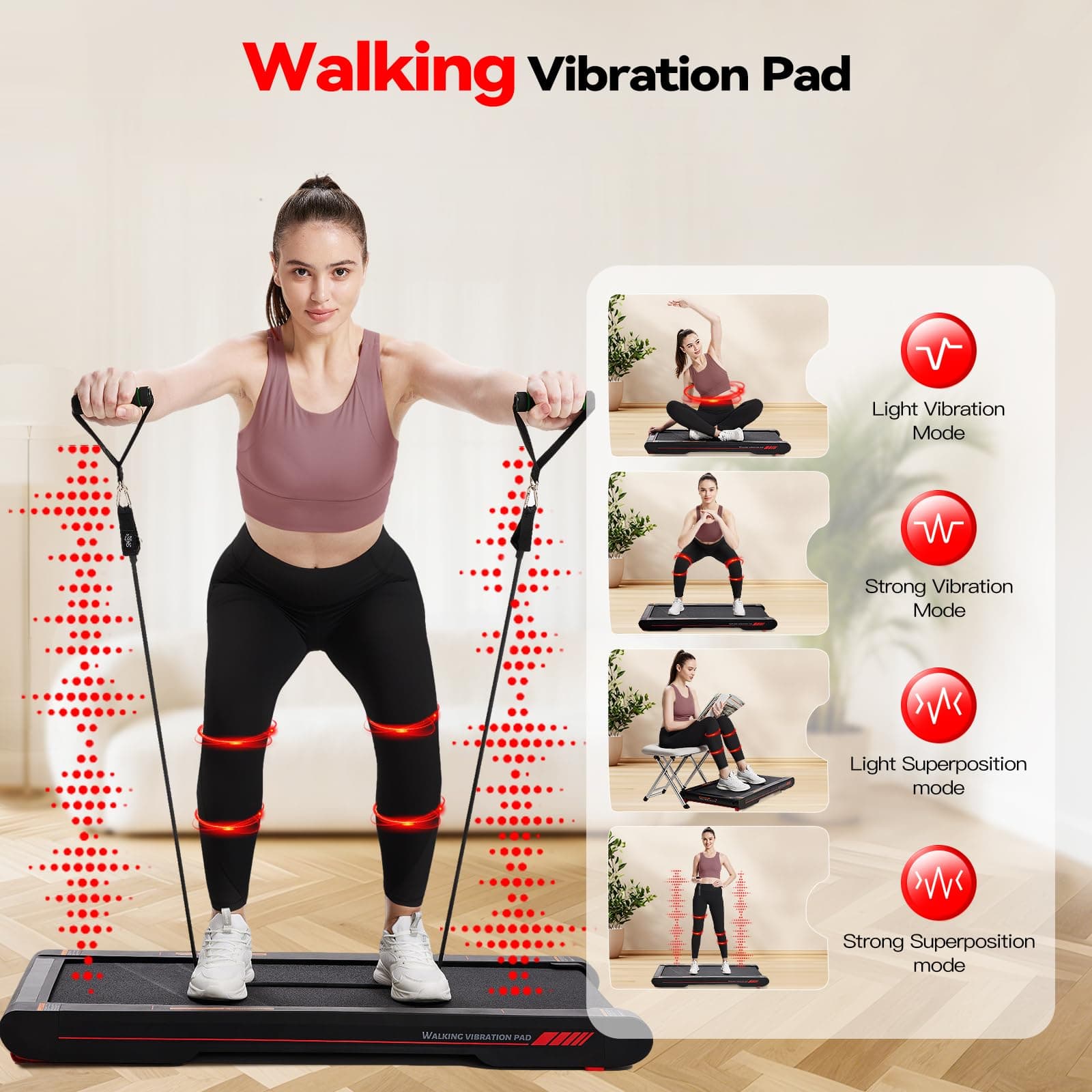 Sperax 3 in 1 Walking Vibration Pad, Under Desk Treadmill with APP, Portable Treadmills for Home, Walking Pad Treadmill with Remote Control thumbnail 5
