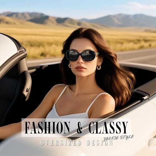 Sunier Sunglasses Womens Polarized, Trendy Oversized Big UV400 Sun Glasses | Anti Glare,Vintage Butterfly Design,Lightweight Ladies Shades,Ideal for Driving,Beach,Travelling,Running,Party,Outdoor thumbnail 2