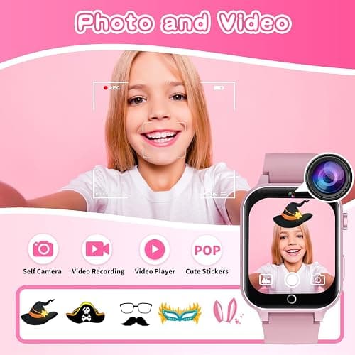 Kids Smart Watch Gift for Girls Age 5-12, 39 Games HD Touch Screen Watches with Video Camera Music Player Pedometer Flashlight 12/24 hr Educational Toys Birthday Gifts for Girls Ages 7 8 9 10 thumbnail 3