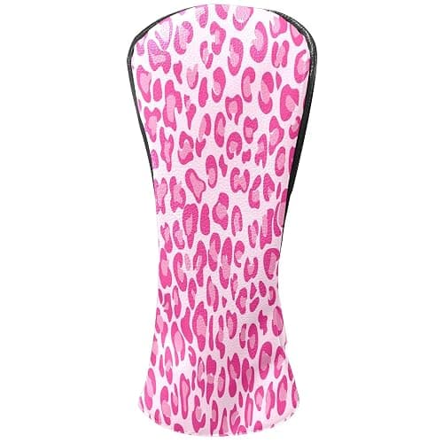 Golf Club Covers Pink Checkered Driver Headcover, Leather Golf Club Head Covers for Driver Fairway Woods Waterproof Golf Headcovers with Anti-Scratch Lining for Men Women - Image 1
