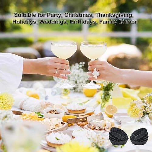 Yamteck 3 Inch Mini Quiche Pans 12 Pack, Round Egg Tart Molds with Removable Bottom. Small Tart Pans w/Non-Stick Coating Rugged Carbon Steel for Tartlets Shells Desert Making Christmas Festival Party thumbnail 5