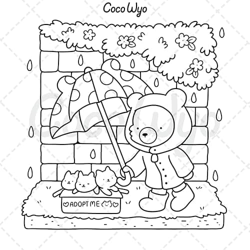 Cozy Friends: Coloring Book for Adults and Teens Featuring Super Cute Animal Characters with Easy and Simple Designs for Relaxation thumbnail 9