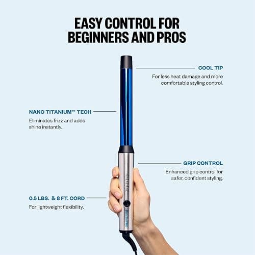 BabylissPRO Nano Titanium Professional Curling Wand For All Hair Types, Reaches 430 Degrees For Long Lasting Curls thumbnail 5