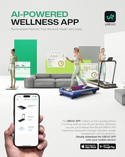 UREVO Smart Walking Pad, Standing Desk Treadmill with Double Shock Absorption, Quiet Operation, Workout APP with Track Insights and MIIT Mode, Plug and Play, Remote or APP Control for Home Office thumbnail 9