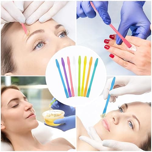 Patelai 12 Pieces Wax Sticks Silicone Waxing Spatulas for Hair Removal Reusable Silicone Applicator Different Sizes Scrapers Hard Sticks for Home Salon Body Use thumbnail 5