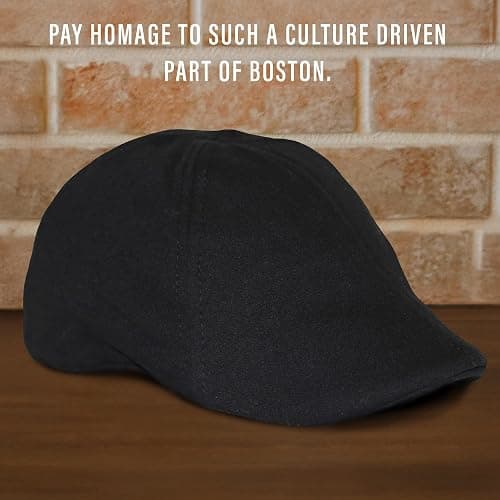 The Original Boston Scally Cap - The Scrapper Newsboy Flat Cap - 6 Panel Cotton Fitted Hat for Men - Black thumbnail 4