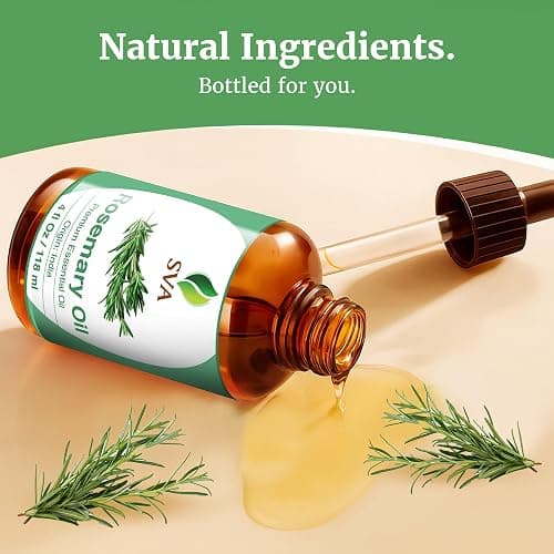 SVA Rosemary Essential Oil – 4 Fl Oz – 100% Natural Rosemary Oil for Hair, Face, Skin Care, Diffuser, Aromatherapy, Scalp, Body Massage, Soap and Candle Making – with Dropper thumbnail 8