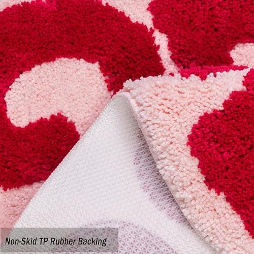 Urtlmaji You Look Good Bath Mat Bathroom Rugs Funny Cute Bath Rugs Non Slip Microfiber Plush Preppy Small Cool Shower Rug Washable Absorbent Floor Mat for Bathtub Sink 25"x21" Red & Pink thumbnail 3