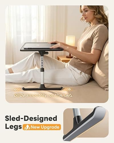 SAIJI Height & Angle Adjustable Lap Desk Laptop Stand for Bed | LightWeight Foldable Portable Laptop Table for Couch Sofa Chair Floor thumbnail 4