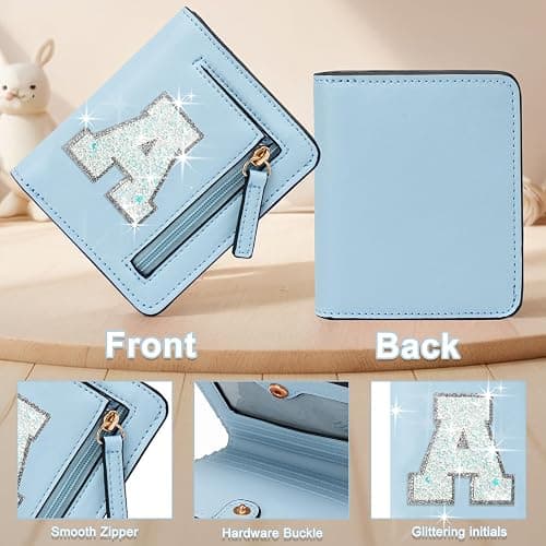 OYLOLA Birthday Gifts for 8 9 10 11 12 13 14 Year Old Girl Kids Wallet Initial Girls Wallets Teen Girls Gift Preppy Teen Girl Stuff Things Blue A thumbnail 6