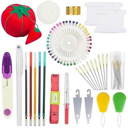 Similane Embroidery Kit 215 Pcs,100 Colors Threads,5 Pcs Embroidery Hoops,3 Pcs Aida Cloth,40 Sewing Pins,Cross Stitch Tools and Embroidery Starter Kit for Adults Beginners thumbnail 6