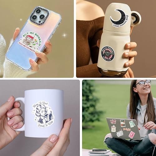 150 PCS Romance Book Stickers for Kindle, Bookish Sticker Pack for Readers Vinyl Decals for Laptop IPAD/Ebook Reader Water Bottles Journal Scrapbook Waterproof thumbnail 5