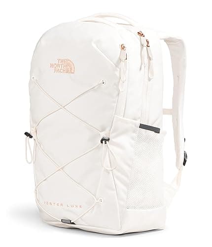 THE NORTH FACE Women's Jester Luxe Everyday Laptop Backpack, Gardenia White/Burnt Coral Metallic, One Size thumbnail 3