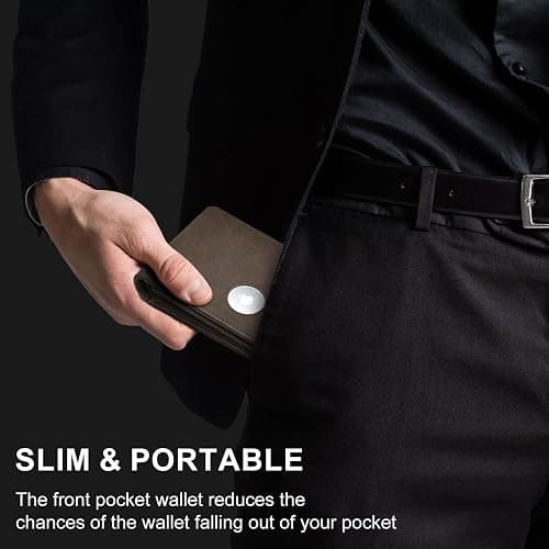 furid Airtag Wallet Men Slim: Men's Air Tag Wallets with Airtag Holder - Minimalist RFID Front Pocket Card Holder Gift for Man Husband at Anniversay Brithday thumbnail 6