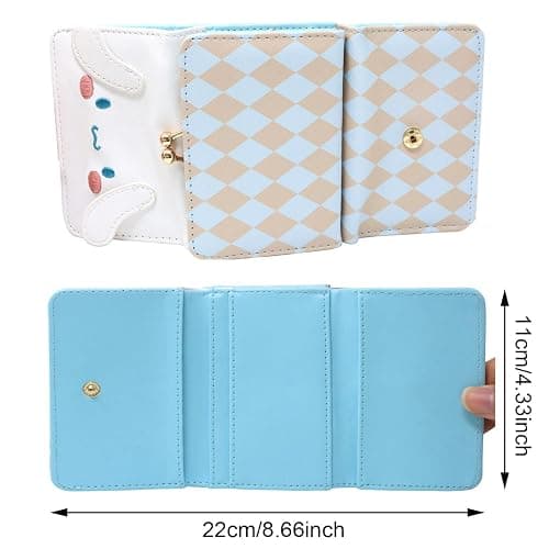 Honbay Fashion Cute Cartoon Wallet, Small Wallet, Women Ladies Short Wallet, PU Leather Tri-fold Wallet, Money Bag, Coin Cash Cards Pouch Purse, Kiss Lock Change Purse Clutch Purse thumbnail 4