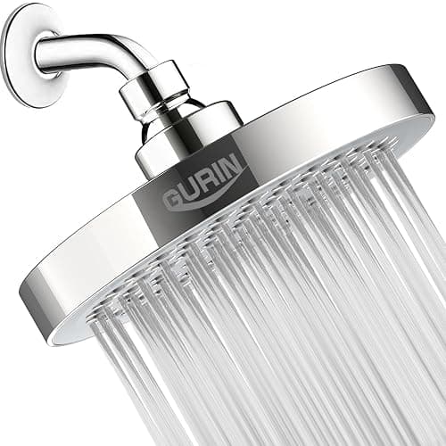 GURIN Shower Head High Pressure Rain Shower head - 6 Inch Luxury Design with Adjustable Angles, Anti-Clogging Nozzles, Easy 1-Min Install, Premium Chrome Finish for Bathroom (2.5 GPM) - Image 1